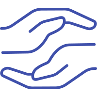 Icon: Zwei Hände, eine oben, eine unten